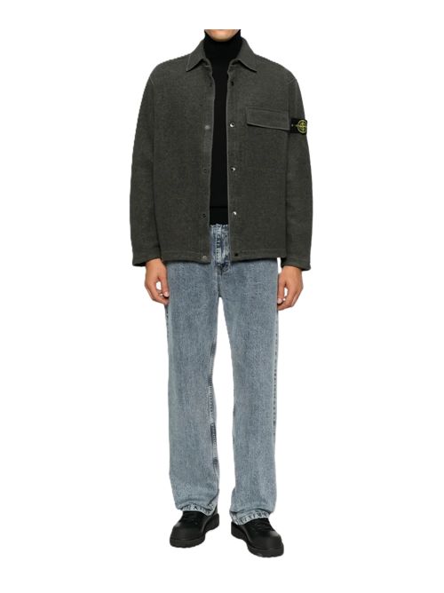 logo-patch shirt jacket Stone Island | L2S15 1200034 S0461V0062 LEAD GREY